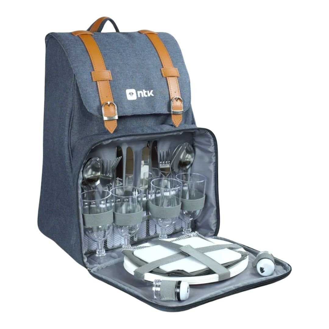 Cooler Mochila Picnic Park Kit RPET 300D com Forro PEVA 32x23x43