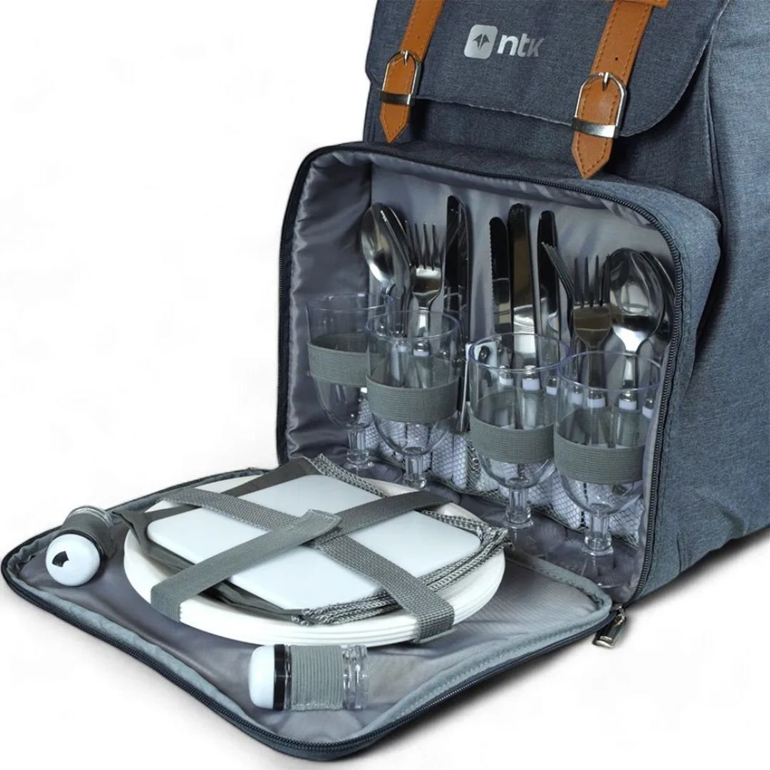 Cooler Mochila Picnic Park Kit RPET 300D com Forro PEVA 32x23x43