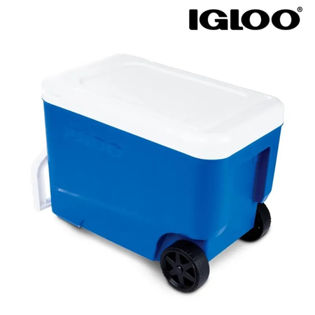 01 caixa termica igloo wheelie cool de 36 litros com rodinhas